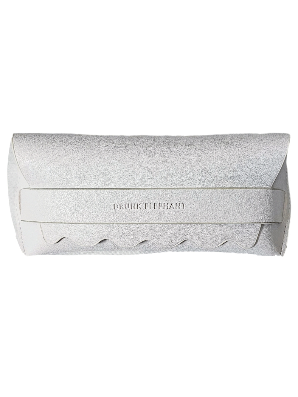 Drunk Elephant white sunglass sunglasses case pouch faux leather new